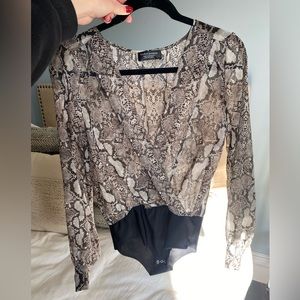 Zara Snakeskin Pattern Blouse (Bodysuit)